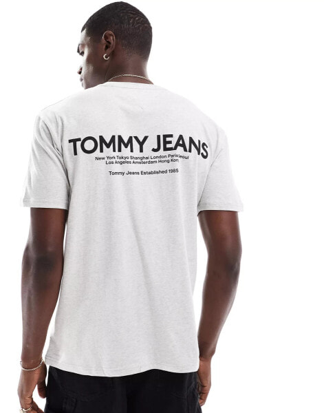 Tommy Jeans classic linear back print t-shirt in grey