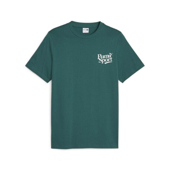 Puma Legacy Graphic Crew Neck Short Sleeve T-Shirt Mens Green Casual Tops 622739