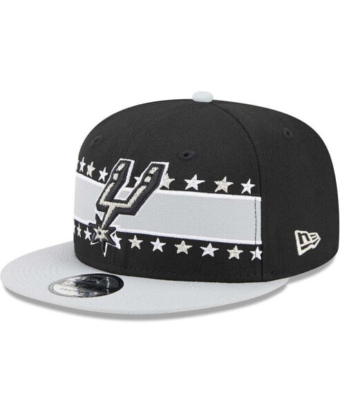 Men's Black San Antonio Spurs Banded Stars 9FIFTY Snapback Hat