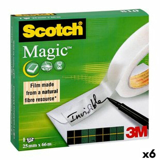Лента клейкая SCOTCH Magic 810 прозрачная 25 мм х 66 м (9 штук)