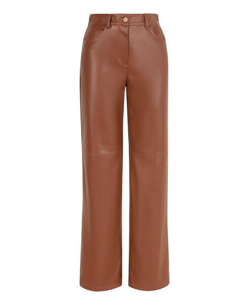 Women's Wide Leg Pleather Pants