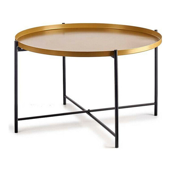 Вспомогательный стол Чёрный Позолоченный Металл (76,5 x 46 x 76,5 cm)