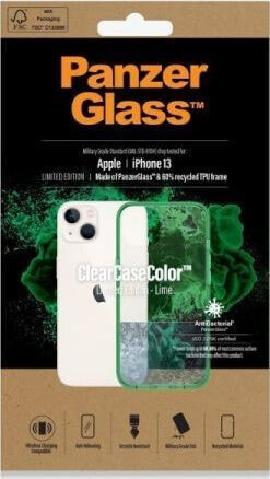 Чехол для смартфона PanzerGlass ClearCase с защитной антибактериальной поверхностью для iPhone 13 Lime