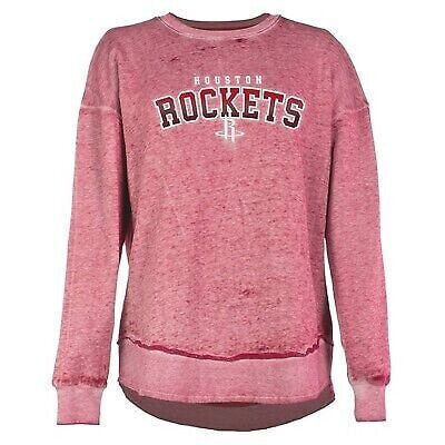 NBA Houston Rockets Women's Ombre Arch Print Burnout Crew Neck Fleece