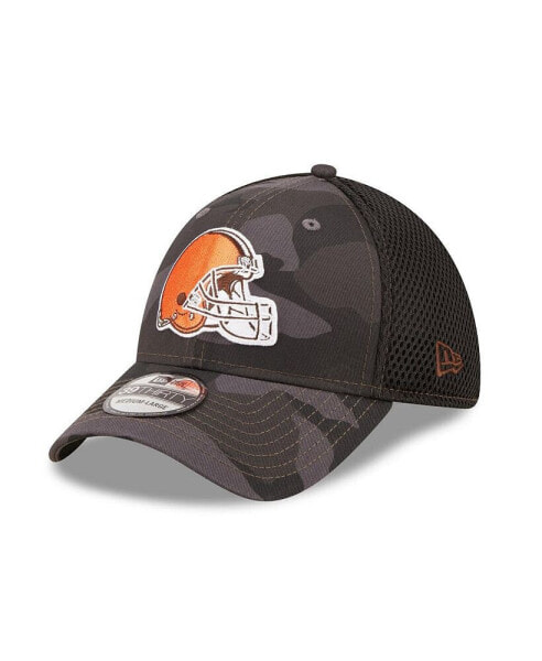Men's Camo, Black Cleveland Browns Logo Neo 39THIRTY Flex Hat