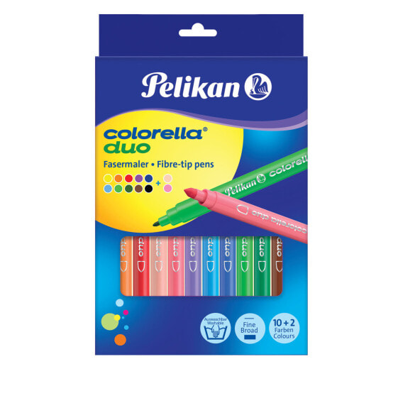 Pelikan Colorella Duo C407 - Fine - 12 colours - Multicolor - Round - 12 pc(s) - Hanging box