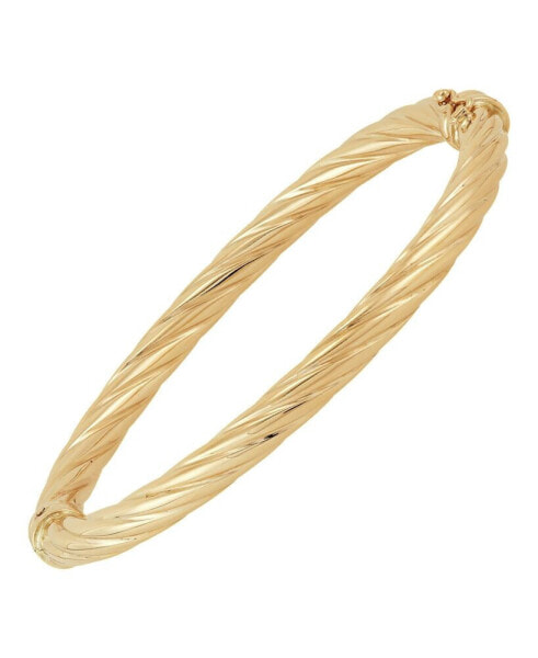 Браслет Italian Gold Twist Hinge Bangle - White Gold.