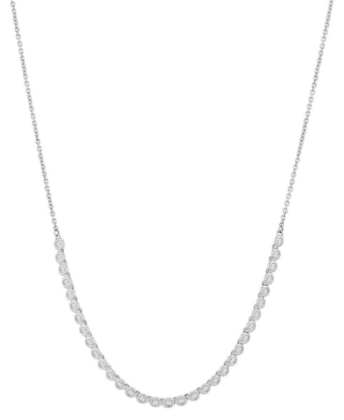 Diamond Bezel Collar Necklace (1/2 c. t.w.) in 10k White Gold, 14" + 3" extender