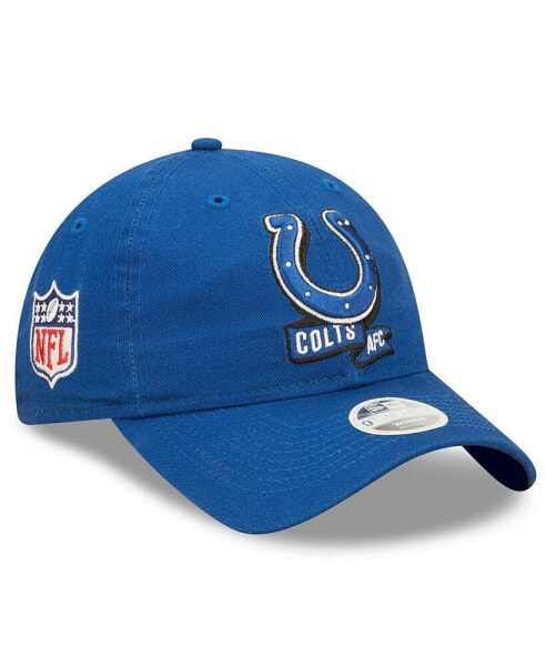 Women's Royal Indianapolis Colts 2022 Sideline Adjustable 9TWENTY Hat