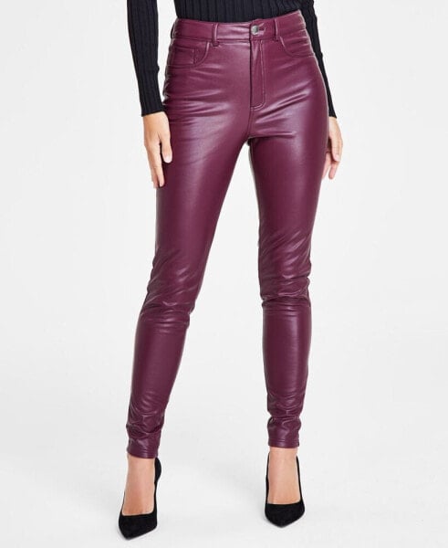 Petite Faux-Leather Skinny Pants, Created For Macy's