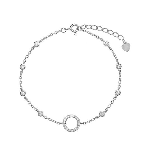 Decent silver bracelet with zircons AJNR0010