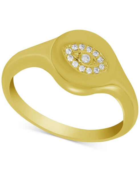 And Now This Crystal Evil Eye Ring in Gold-Plate
