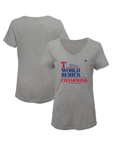 Футболка для малышей Fanatics серого цвета с логотипом Texas Rangers 2023 World Series Champions