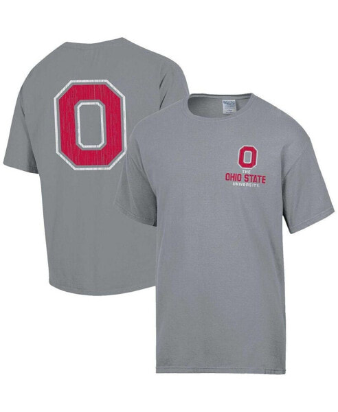Men's Graphite Distressed Ohio State Buckeyes Vintage-Like Logo T-shirt