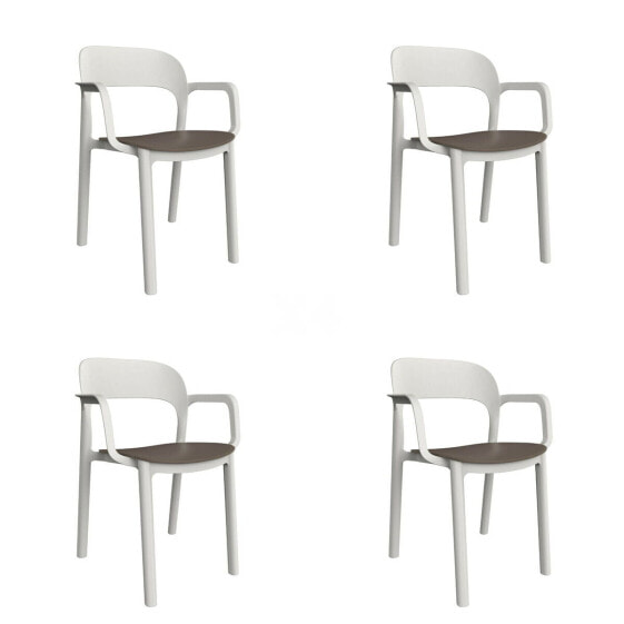 Garden chair Garbar Ona White Brown Chocolate polypropylene 56 x 79 x 52 cm 56 x 52 x 79 cm 4 Units (4 Pieces)