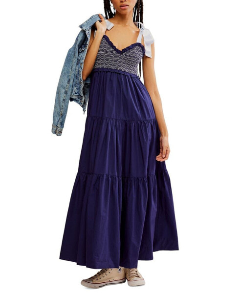 Women's V-Neck Tiered Maxi Dress