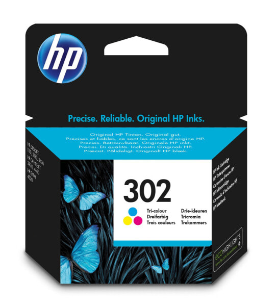 HP 302 Tri-color Original Ink Cartridge - Standard Yield - Dye-based ink - 4 ml - 150 pages - 1 pc(s) - Multi pack