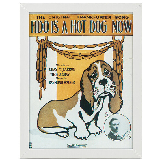 Фоторамка LegendArte Vintage Musik-Cover Fido is A Hot Dog Now - Kunstdruck, Wanddeko 50x70 см