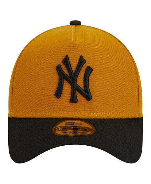 Men's Gold/Black New York Yankees Rustic A-Frame 9FORTY Adjustable Hat