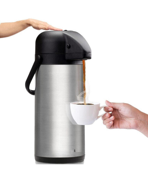 Thermal Coffee Carafe Dispenser 102 oz: Insulated Hot/Cold Stainless Steel