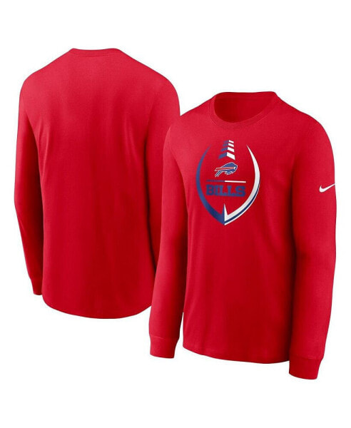 Men's Red Buffalo Bills Icon Legend Long Sleeve T-shirt