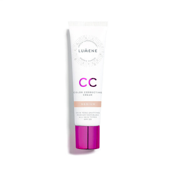 Lumene CC  Cream Medium SPF20 Цветокорректирующий матирующий крем с защитой от УФ-лучей для всех типов кожи, оттенок средний 30 мл