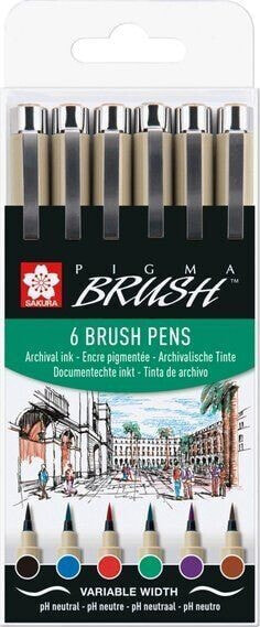 Artequipment SAKURA PIGMA BRUSH SET 6 SZTUK uniw