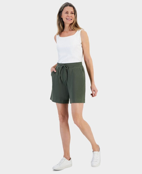 Petite Mid-Rise Drawstring Shorts, Created for Macy's