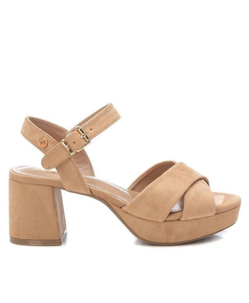 Women's Suede Heeled Platform Sandals By