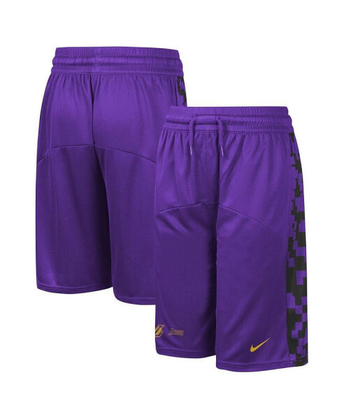 Big Boys Purple Los Angeles Lakers Courtside Starting Five Team Shorts