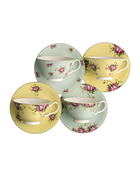Чайные чашки и блюдца Aynsley China Archive Rose, набор из 4 шт.