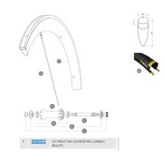 MAVIC Comete Pro Carbon Exalith Front Rim kit