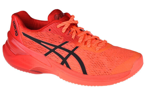 Мужские кроссовки спортивные для бега красные текстильные низкие с полосками Asics Sky Elite FF Tokyo 1051A055-701