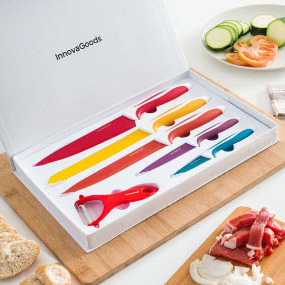 Кухонные ножи с керамическим покрытием и овощечисткой Knoolvs InnovaGoods 6 предметов