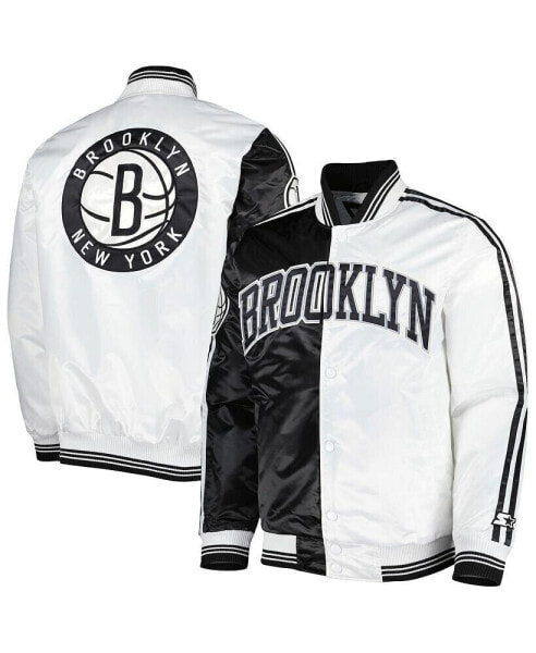 Куртка мужская Starter Brooklyn Nets Fast Break черно-белая сатин на молнии