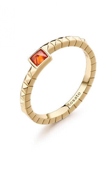 Elegant gold-plated ring with cubic zirconia Cubica RZCU100