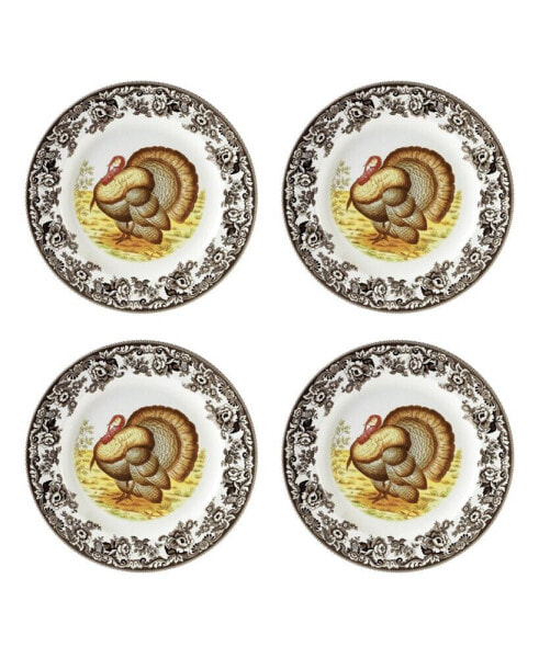 Woodland Turkey 4 Piece Dinner Plates, Service for 4