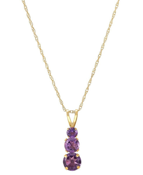 Macy's amethyst Graduated 18" Pendant Necklace (1 ct. t.w.) in 14k Gold