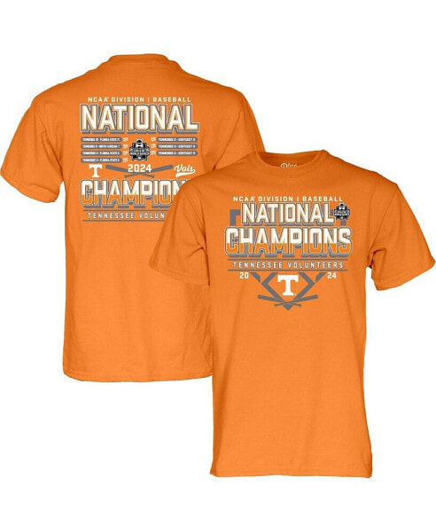 Men's Tennessee Orange Tennessee Volunteers 2024 NCAA Men's Baseball College World Series Champions Schedule T-Shirt