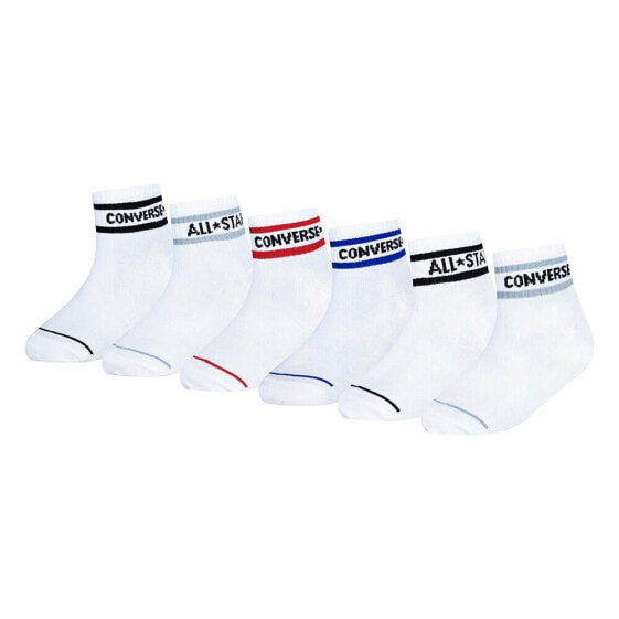 CONVERSE KIDS Basic Wordmark 6 Pairs Quarter long socks