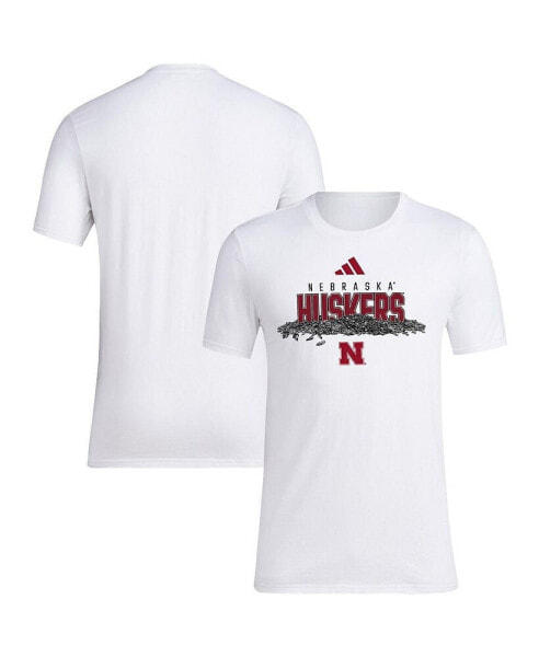 Men's White Nebraska Huskers Baseball Sunflower Seeds T-Shirt