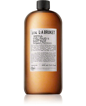 L:A BRUKET Cleansing 104 Refill Hand & Body Wash Bergamot/Patchouli (1000 ml)