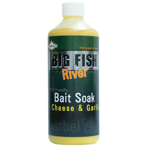 DYNAMITE BAITS Big Fish River Bait Soak Cheese&Garlic 500ml Liquid Bait Additive