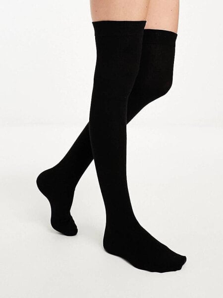 Lindex over the knee socks in black 