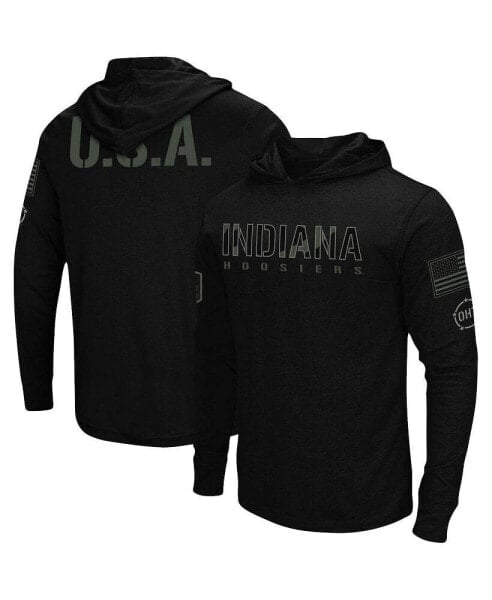 Men's Black Indiana Hoosiers OHT Military-Inspired Appreciation Hoodie Long Sleeve T-shirt