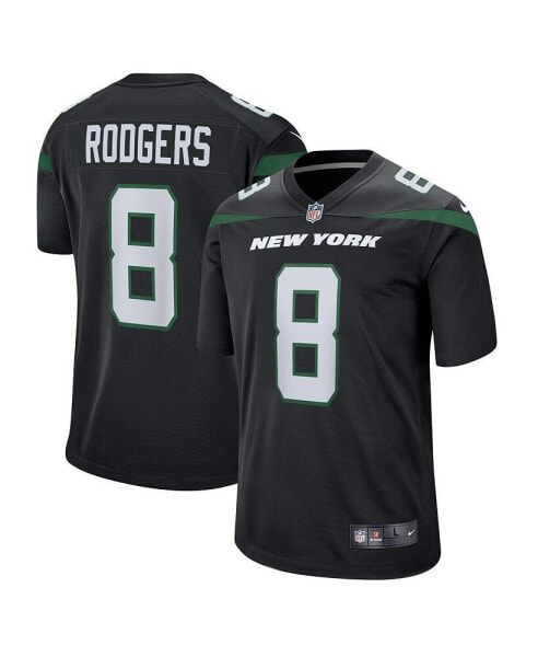 Men's Aaron Rodgers Black New York Jets Game Jersey