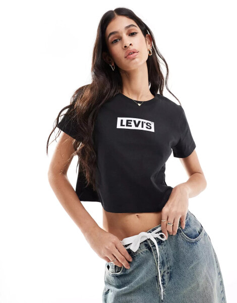 Levi's cropped Jordie tee in black