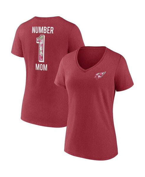 Women's Cardinal Arizona Cardinals Team Mother's Day V-Neck T-shirt