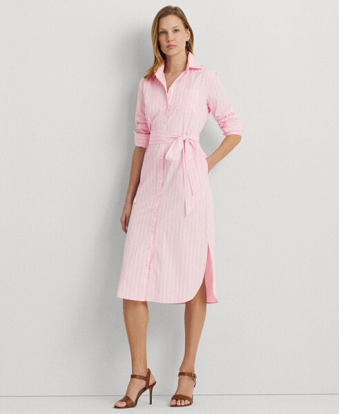 Women's Cotton Striped Shirtdress