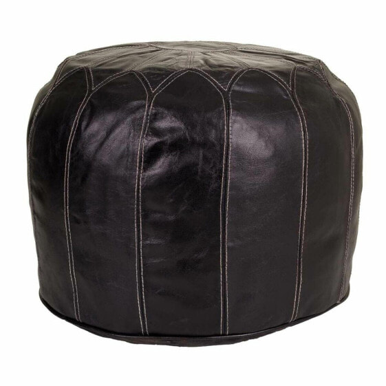 Pouffe Alexandra House Living Black Leather 48 x 35 x 48 cm